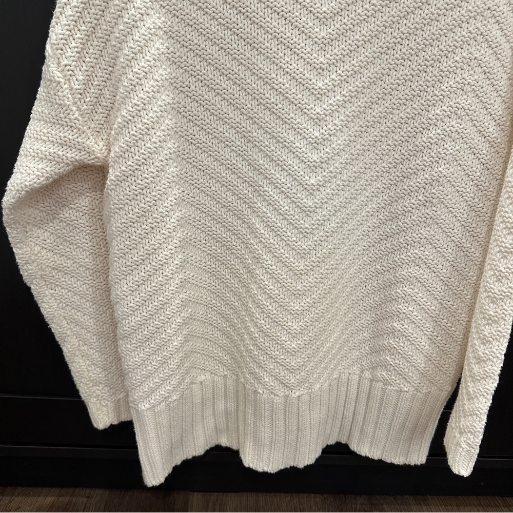 Roots Cotton Blend Knit Oversized Ivory Sweater Size XS Women’s - Picture 7 of 10